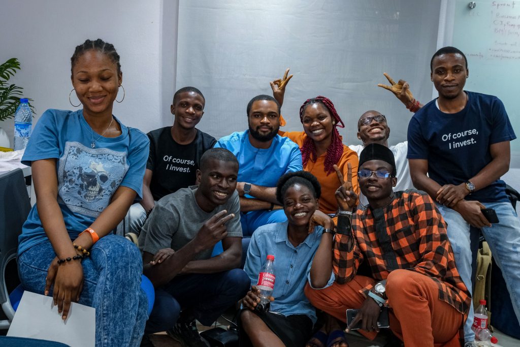 Cowrywise campus ambassadors at the Branding meetup.