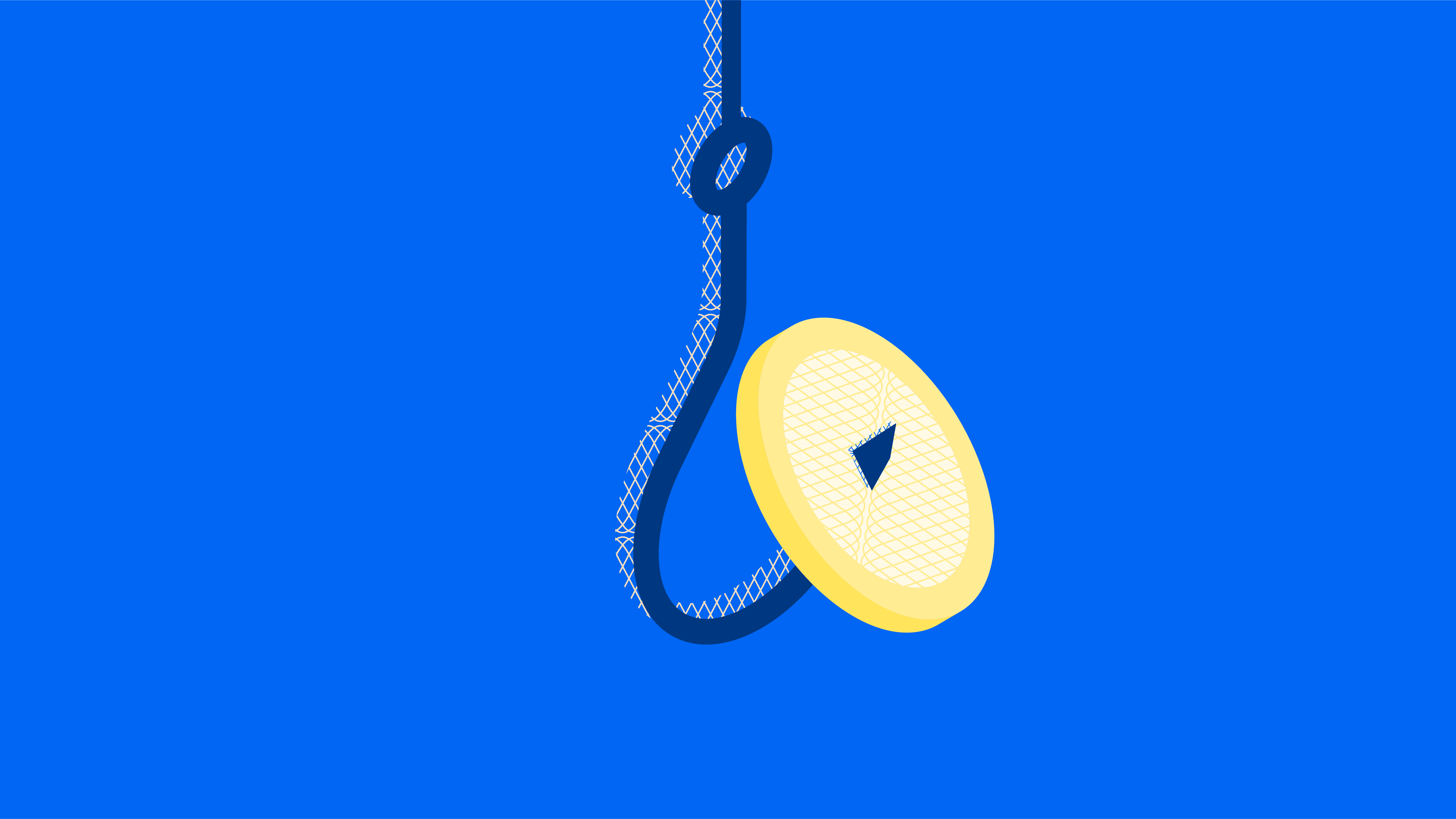 illustration of a coin hanging on a hook