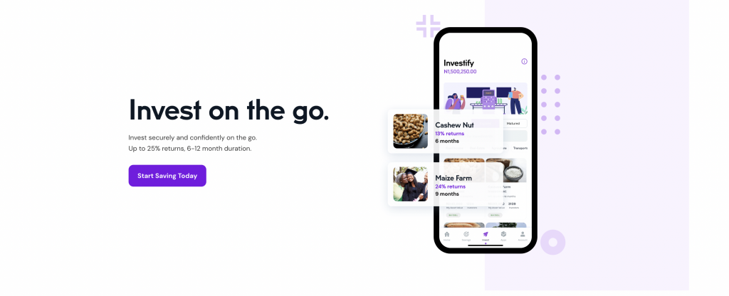 Piggyvest Investment options landing page