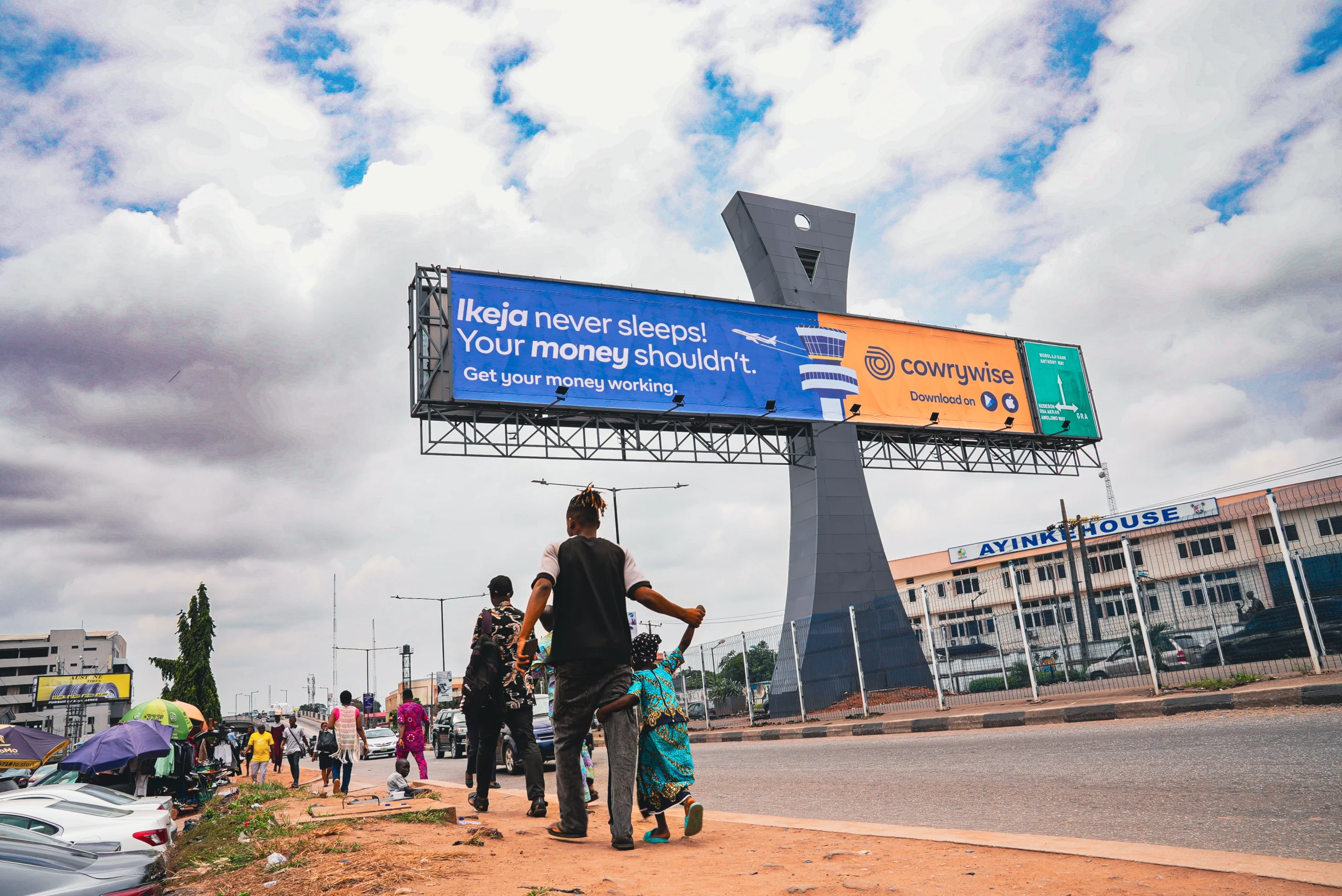 Cowrywise Billboard in central Lagos