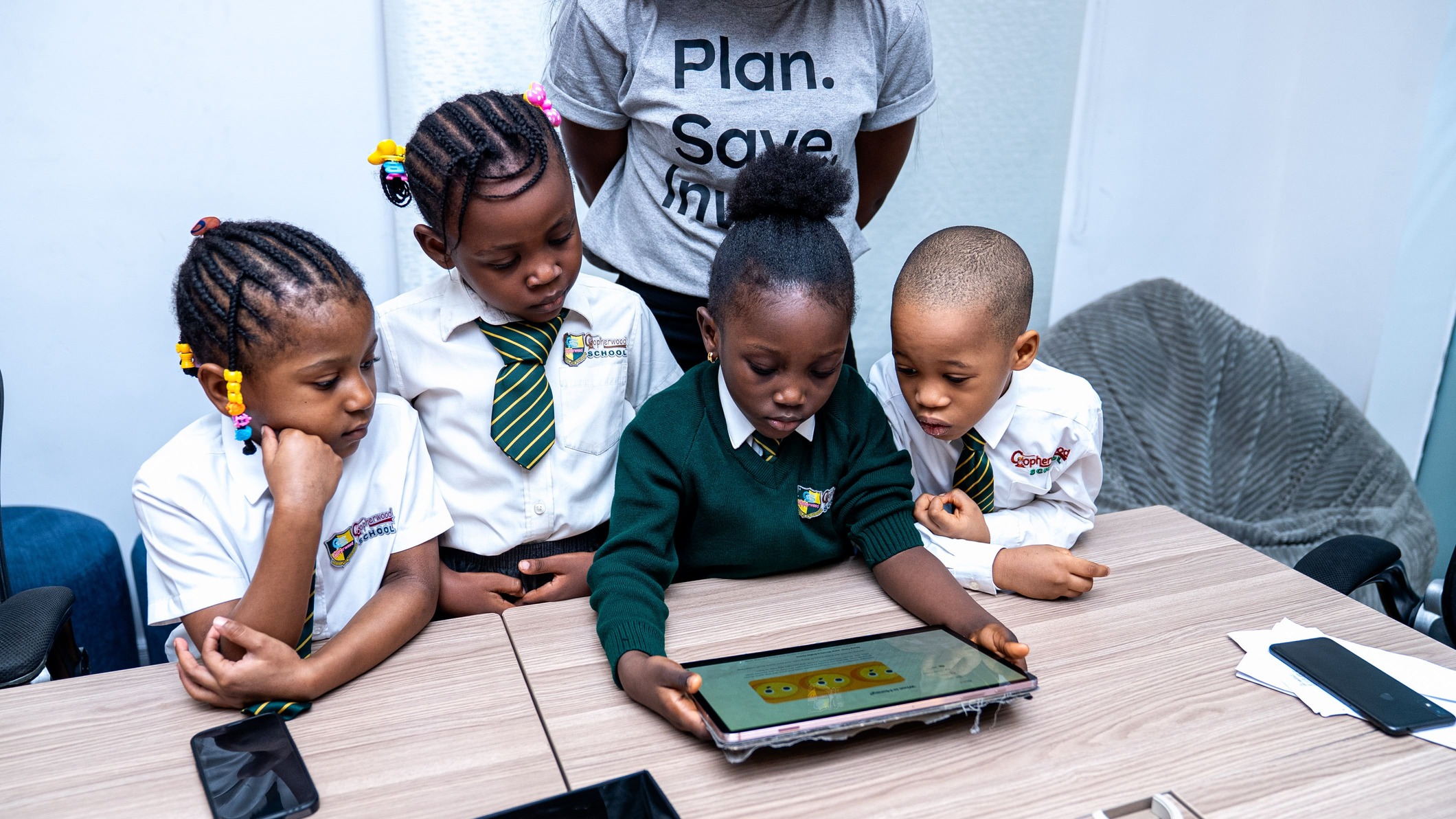 Students of Gopherwood School testing Cowrywise Kids