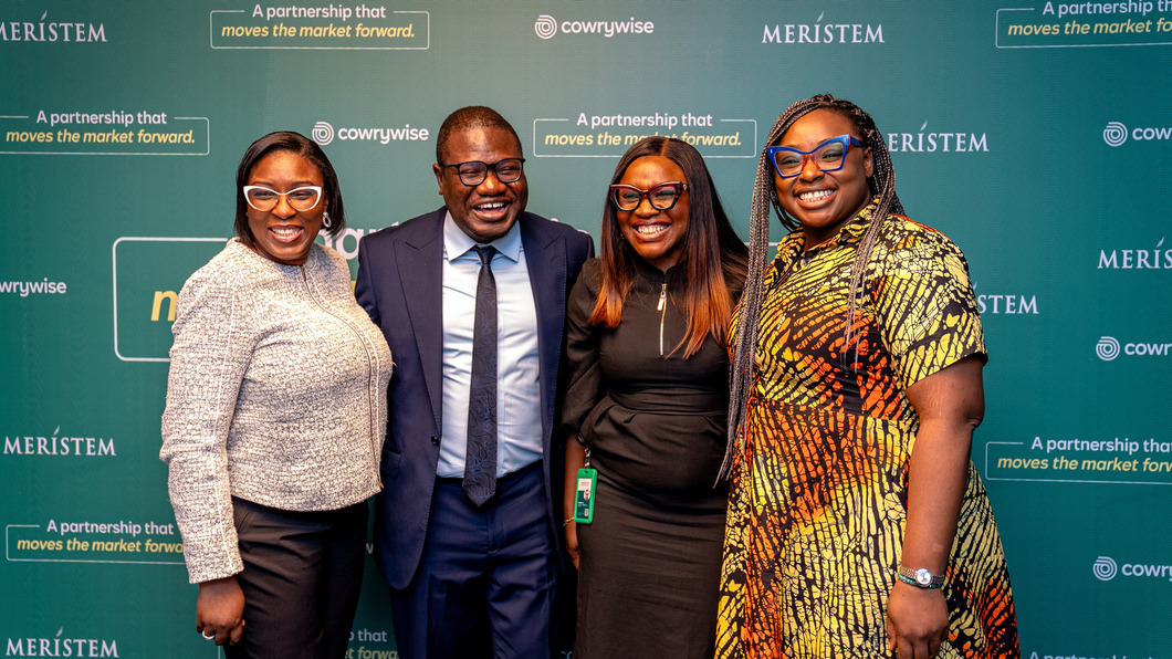 Razaq Ahmed with members of the Meristem team at the Cowrywise and Meristem Press Event.