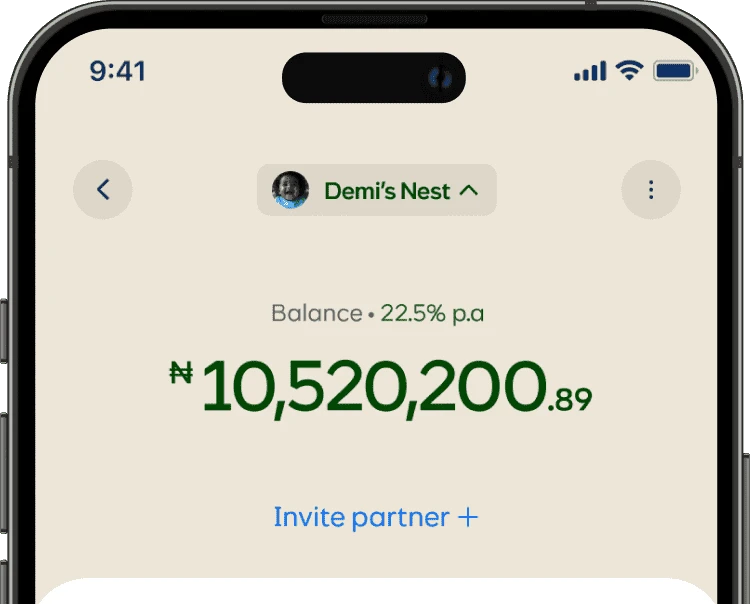 screenshot of nest landing screen on mobile app